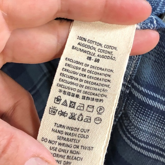 Free People Stevie's Embellished Plaid Shirt Tunic in blue size M - Picture 11 of 11